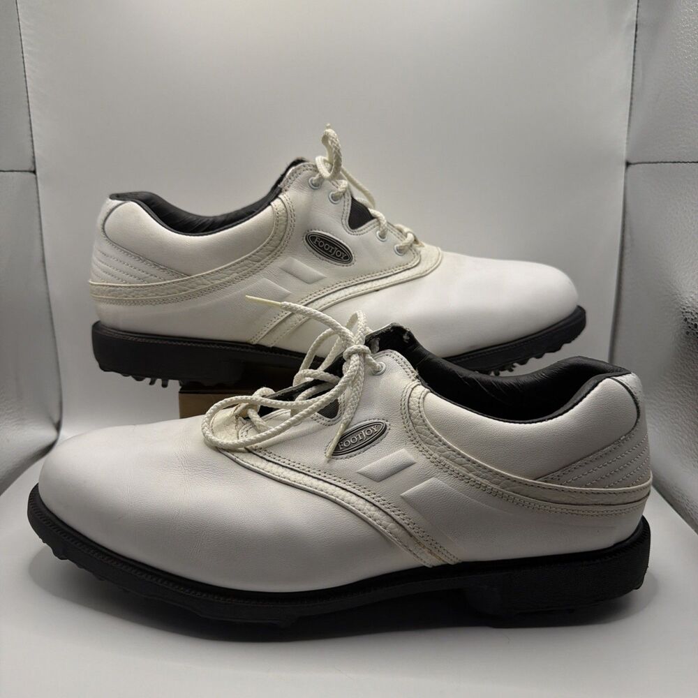 FootJoy DryJoys Comfort Tour Men's Golf Shoes 9.5 Wide Leather White 57749